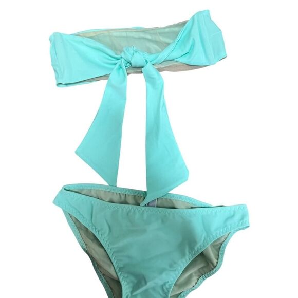 MYBEACHYSIDE Turquoise Tie-back Bandeau Bikini Set - Size 1 - NWT - Picture 2 of 3